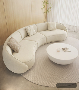 Vendita calda di lusso <span class=keywords><strong>contemporaneo</strong></span> curvo divano Set crema stile moderno soggiorno mobili per Villa applicazione perfetta - Product Image 3
