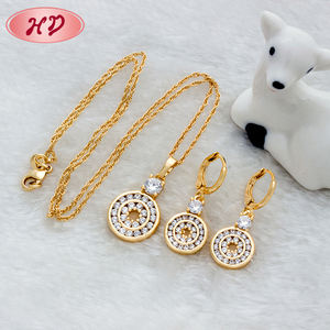 Moda Popular de lujo de 3 unidades conjunto de joyas 18 K oro Plaetd austriaco conjunto de joyas para mujeres joyería de la boda - Product Image 2