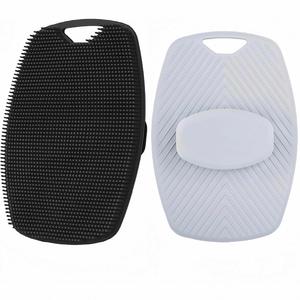 Cepillo de Baño y Ducha Ovalado de Silicona de Grado Alimenticio, Ecológico, Exfoliante, Moderno, con Gancho - Product Image 1