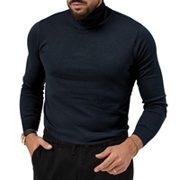 Pull à col roulé en laine pour homme au design moderne, jeune, à manches longues, col haut, épais, tricot d'hiver, anti-rides, approvisionnement ODM