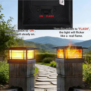 Nouveauté : Lampes solaires à LED SMD à haute luminosité avec effet de flamme vacillante, étanches IP67, pour poteaux de jardin, terrasse, clôture - Product Image 5