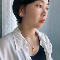 Ensemble en acier inoxydable à la mode simple Ensemble de deux pièces pour hommes et femmes avec pendentif pour petits animaux