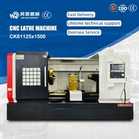 Tour CNC horizontal robuste HR CK61125 à 2 axes, 12 porte-outils GSK, déplacement 500x530mm, précision 0,015mm, haute productivité