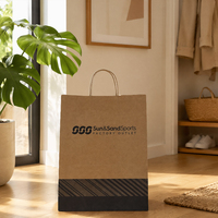 Sac en papier à emporter, sac de courses recyclable, sac d'emballage alimentaire pour restaurant, café, à emporter
