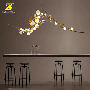 Lustre <span class=keywords><strong>en</strong></span> forme de <span class=keywords><strong>vigne</strong></span> dorée et de fruits - Salon/Salle de séjour d'hôtel, éclairage d'ambiance romantique - Product Image 3
