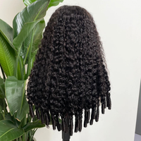 Perruque frontale en dentelle 13x4 bouclée, densité 300%, effet vague d'eau, pré-épilée, ligne de cheveux naturelle, en cheveux humains, vente en gros