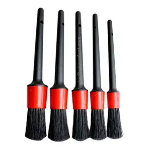 High Quality 5PCS Car Detailing Brushes Set for Cleaning Wheels Tire Interior Exterior Leather Air Vents Car Cleaning Kit Tool