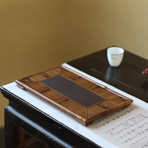 Bandeja Rectangular de Bambú y Ratán para Té, Accesorio para Servir, Tapete para Tazas, Soporte para Tetera, Hecho a Mano - Product Image 1