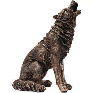 Lupo ululante nero personalizzato - Statuetta di fauna selvatica per l'arredamento della casa - Product Image 1