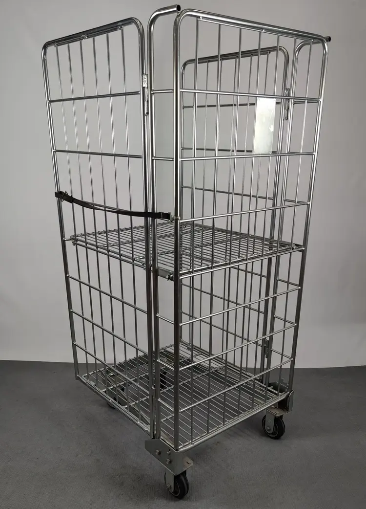 Logisitic Warehouse Used Collapsible Cargo Trolley Roll Cage