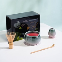 Ensemble Matcha pour Débutant : Bol Chawan en Céramique avec Glaçure Réactive, Fouet en Bambou - Prix de Gros