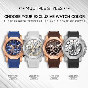 นาฬิกาควอตซ์โครโนกราฟสุดหรูสำหรับผู้ชาย สายซิลิโคน เรืองแสง กันน้ำ นาฬิกาข้อมือแบบกำหนดเองสำหรับผู้ชาย - Product Image 6