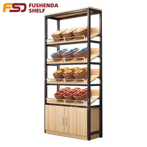 케이크 및 빵 디스플레이를위한 빵집 슈퍼마켓 랙을위한 맞춤형 목재 디스플레이 캐비닛 및 쇼케이스 - Product Image 1