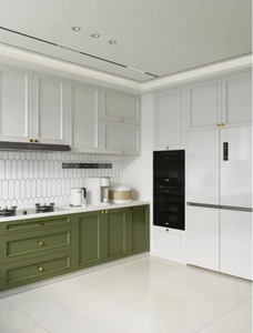 Armoires de cuisine modernes modulaires SANTOPOVA, style shaker, en MDF bois, avec aménagement mural complet, accessoires suspendus, évier, dosseret - Product Image 2