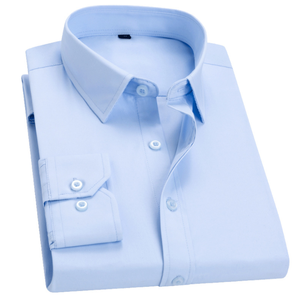 Camisas <span class=keywords><strong>de</strong></span> manga larga <span class=keywords><strong>de</strong></span> alta calidad al por mayor <span class=keywords><strong>de</strong></span> fábrica <span class=keywords><strong>para</strong></span> hombres camisas <span class=keywords><strong>de</strong></span> <span class=keywords><strong>vestir</strong></span> abotonadas sólidas sin hierro sin arrugas <span class=keywords><strong>para</strong></span> hombres <span class=keywords><strong>de</strong></span> oficina - Product Image 5
