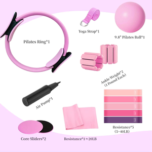 Accessoires de yoga et de Pilates RS : ballon de yoga et de Pilates, poids de <span class=keywords><strong>cheville</strong></span> réglables, anneau de yoga, anneau de puissance, disques de glisse avec bandes de résistance - Product Image 6