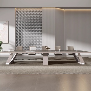 Table de <span class=keywords><strong>réunion</strong></span> de conférence moderne de luxe pour salle de <span class=keywords><strong>réunion</strong></span>, mobilier de bureau en métal avec pieds en aluminium, table de formation et de négociation - Product Image 4