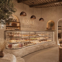 Comptoir de présentation en verre pour boulangerie commerciale, vitrine pour pâtisserie, design de magasin de desserts, boulangerie, café, comptoir intérieur pour café