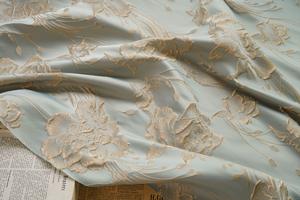 Nouveau Style 100% Polyester Brocart Jacquard Tissu Brillant Fleur <span class=keywords><strong>Hiver</strong></span> Fil Teint pour Garçons Vêtements Robes De Mariée Couleur Bleue - Product Image 2