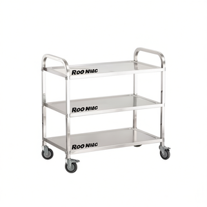 รถเข็นสแตนเลส Roo Wiac 3 ชั้น ขนาด 85x45x90 ซม. สำหรับจัดเก็บในครัว ใช้เสิร์ฟและจัดระเบียบ - Product Image 1