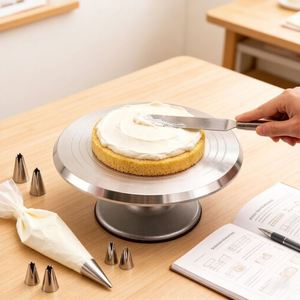 Professional Aluminum Alloy Turntable Heavy Duty Revolving Stand for Cake Decorating Non-Slip <b>Silicone</b> Base Baking <b>Tool</b> - Product Image 1