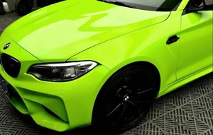 Gloss <strong>Fluorescent</strong> Green Car Wrap Film PVC Auto <strong>Vinyl</strong> <strong>Color</strong> Change Material Anti-Scratch Protection Function - Product Image 6