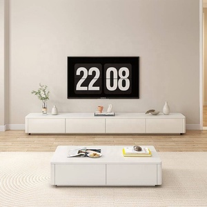 Table basse en bois massif de style français, meuble <span class=keywords><strong>TV</strong></span> avec rangement, design moderne pour salon, petit appartement, à poser au sol/mur - Product Image 1