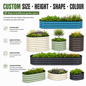 Jardinera Elevada de Acero Galvanizado <span class=keywords><strong>para</strong></span> Espacios Pequeños, <span class=keywords><strong>para</strong></span> Patio, Jardín, Verduras, Hierbas, Flores, Jardinería en Casa - Product Image 6