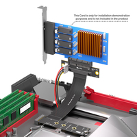 Carte adaptateur M.2 Key M 4.0 PCI-e 4.0 4X, câble d'extension Nvme PCI-Express 4X pour ordinateur portable, prend en charge l'alimentation 1x/4x/8x/16x 4 broches