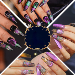 AILANUO alta calidad 15ml 6 colores fuegos artificiales ojo de gato esmalte de uñas, adecuado para bricolaje, proveedor de pegamento de esmalte de uñas - Product Image 1