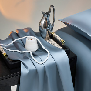 Ensemble de literie 4 pièces certifié OEKO-TEX, en fibre de bambou satinée 300TC, rafraîchissant, écologique, réversible, couleur unie, résistant aux plis - Product Image 2