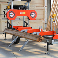 Scierie à ruban hydraulique portable à prix d'usine, machine horizontale de découpe de bois et de billes, scierie automatique à ruban avec remorque