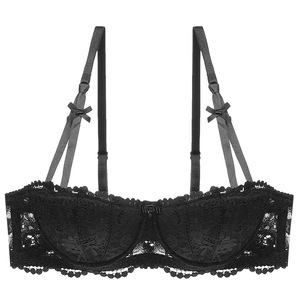 Sujetador sexy de encaje con copa media, de algodón fino, con encaje jacquard y aros push-up - Product Image 2