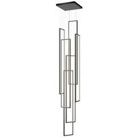Lustre d'escalier moderne et minimaliste à LED avec télécommande, finition noire, design d'inspiration nordique pour maisons duplex et villas
