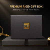 Boîte cadeau en papier personnalisée, emballage vide avec fermeture à ruban, insert en EVA pour carte de garantie, certificats de luxe, accessoires, emballage