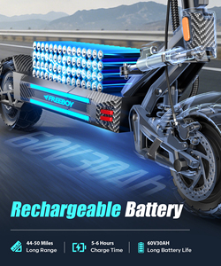 Scooter Eléctrico H16 de Doble Motor, 60V 30Ah, Doble Tracción, Neumático Sin Cámara de 11 Pulgadas, Hidráulico con Amortiguador de Dirección - Product Image 3