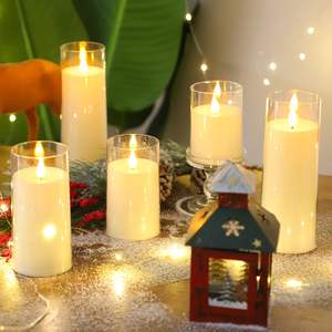 Lampe à bougie LED sans flamme, alimentée par piles, en plastique, lumière décorative de mariage avec effet de scintillement - Product Image 4