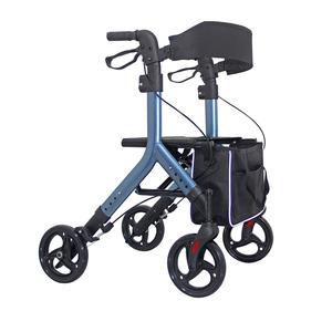 Rollator medis alumunium ringan, Walker dengan dudukan perawatan kesehatan Rollator rehabilitasi untuk orang tua - Product Image 4