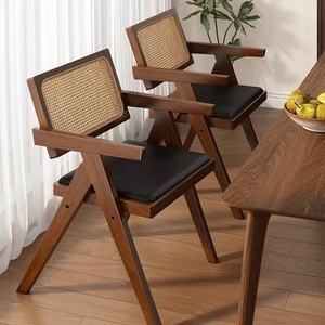 Wholesale Customize Fast Food Shop Hot Selling Furniture Indoor Kitchen Hotel Wooden Restaurant Dinner Rattan Dining <b>Chair</b> - Product Image 2