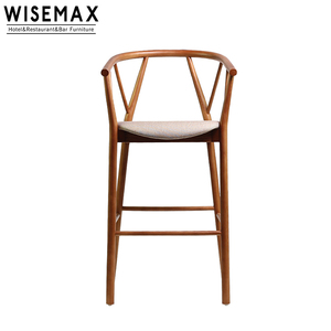 WISEMAX-Silla moderna de madera maciza para Bar, <span class=keywords><strong>taburete</strong></span> para hotel <span class=keywords><strong>y</strong></span> restaurante, silla <span class=keywords><strong>alta</strong></span> para <span class=keywords><strong>mesa</strong></span> de bar - Product Image 2