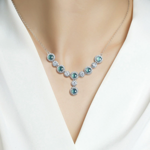 Pendentif en jadeite bleu eau de qualité supérieure, naturel, de grade A, serti d'argent S925 et de jade de qualité glace, pour femme - Product Image 2