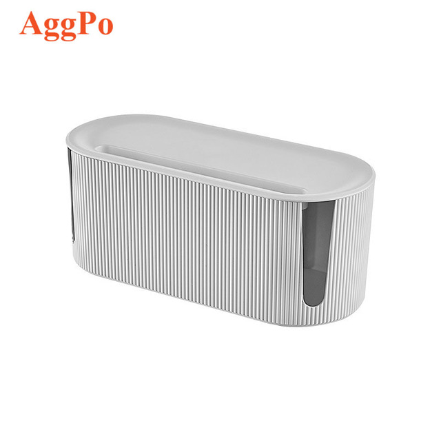Rectangle Wire Power Strip Storage Box Multi-Function Socket Card Slots Cable Organizer Network & Data Cables