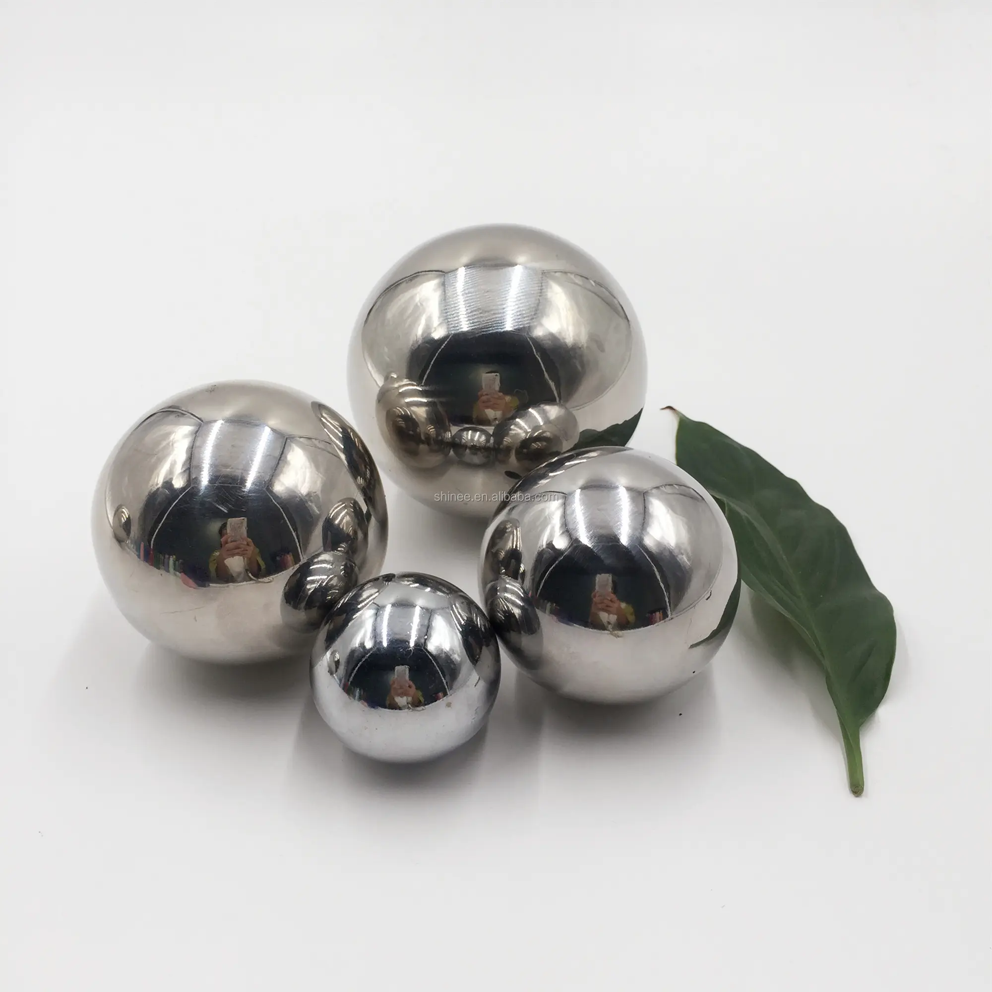 Conjunto de 3 esferas de aço inoxidável jardins 6.5cm 9cm 13cm