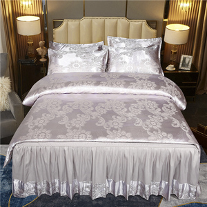 Set seprai Satin gaya rok tempat tidur, sprei empat potong - Product Image 4