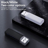 Lecteur de carte SD USB 3.0 Justlink TF 2 en 1, double emplacement, haute vitesse, pour appareil photo, ordinateur portable, PC