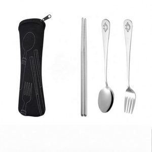 Pochette à couverts en néoprène personnalisée - Étui réutilisable pour ustensiles de repas nomades - Cadeau promotionnel - Product Image 4