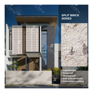 Panel de Pared de Piedra Flexible Impermeable de Grado Profesional, Material Ligero para Fachadas Exteriores, Tipo <span class=keywords><strong>Ladrillo</strong></span> Dividido - Product Image 1