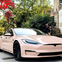 Film de protection de voiture rose effet cristal super brillant, imperméable, auto-adhésif, haute brillance, anti-rayures, avec technologie Air Release
