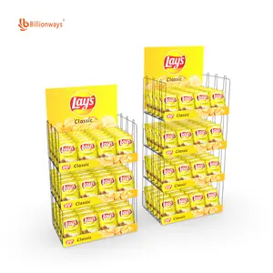 5 Lays Metal Wire Basket Candy Potato Chip Rack Snacks Display Stand for Market