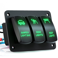 Panneau de commande à interrupteurs pour barre lumineuse LED, 3 interrupteurs à bascule 12V